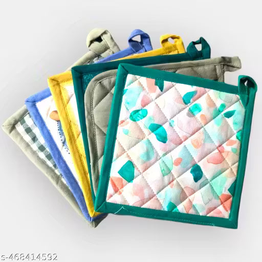 Cotton 20x20 cm Pot Holders/ Pack of 6 Pieces cotton microwave utensils pot holder for kitchen heat absorber