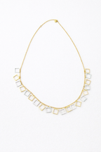 Geometric Square Charm Gold-Tone Necklace