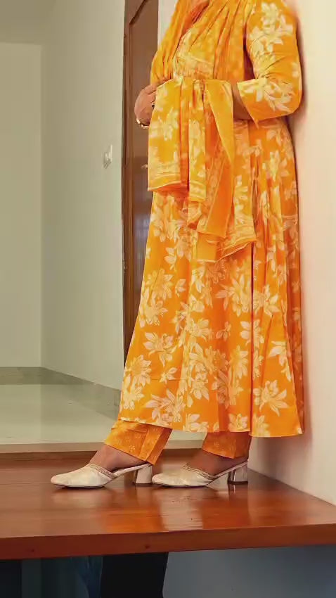 Sunshine Bloom Printed Cotton 3-Piece Suit Set