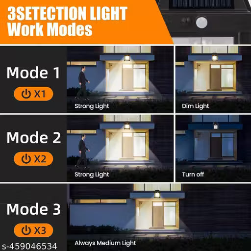 Solar Wall Lights Outdoor Motion Sensor Auto Chargeable